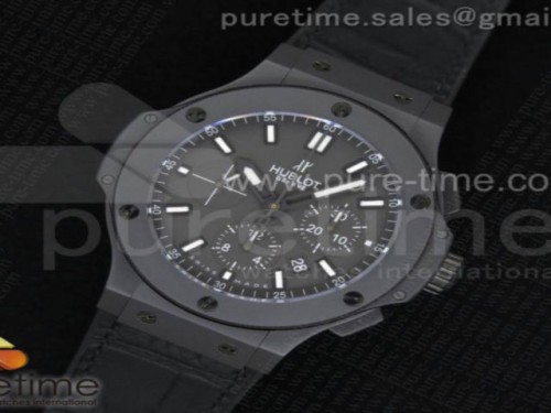 V6공장 위블로 빅뱅 44MM 풀 세라믹 그레이 다이얼 블랙 거미 스트랩 Big Bang 44mm Full Ceramic Gray Dial on Black Gummy Strap HUB4104