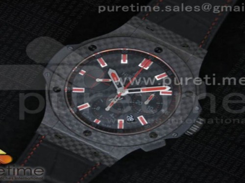 V6공장 위블로 빅뱅 44MM 풀카본 파이어 CF 다이얼 레드마크 블랙 거미 스트랩 Big Bang 44mm Full Carbon Fiber CF Dial Red Markers_Hands on Black Gummy Strap HUB4104