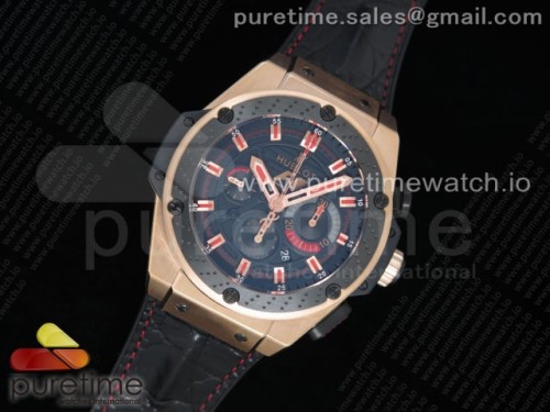 V6공장 위블로 빅뱅 유니코 페라리 티타늄 카본베젤 블랙가죽 로즈골드 _ Big Bang Ferrari F1 RG V6F Limited Edition Black Dial on Black Leather Strap HUB4100