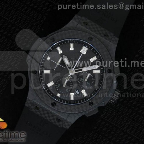 V6공장 위블로 빅뱅44MM 풀 카본 파이어 CF 다이얼 화이트 마커 블랙 러버 스트랩Big Bang 44mm Full Carbon Fiber CF Dial White MarkersHands on Black Rubber Strap HUB4104