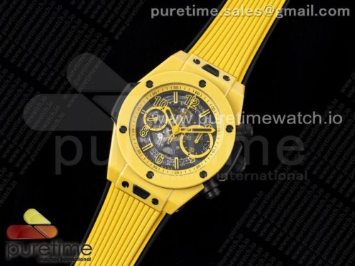 ZF공장 빅뱅 유니코 옐로우세라믹 Big Bang Unico Yellow Magic Ceramic ZF 11 Best Edition Skeleton Dial on Yellow Rubber Strap A1280