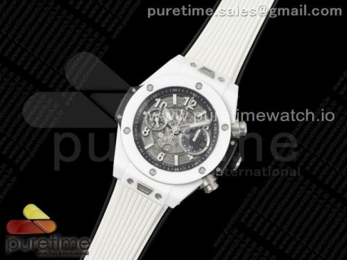 ZF공장 빅뱅 유니코 화이트세라믹 Big Bang Unico White Ceramic ZF 11 Best Edition Skeleton Dial on White Rubber Strap A1280