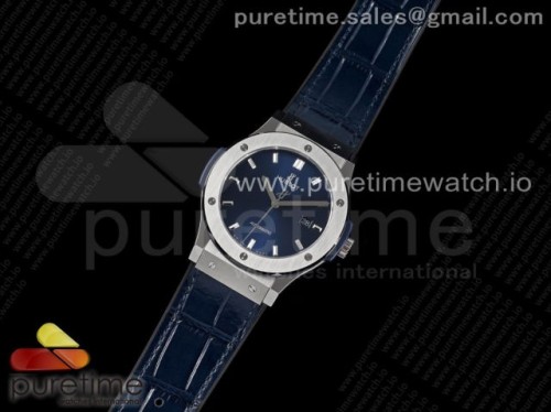 HB공장 위블로 클래식퓨전 45MM 블루다이얼 블루거미스트랩Classic Fusion 45mm SS HBF 11 Best Edition Blue Dial on Blue Gummy Strap A2892