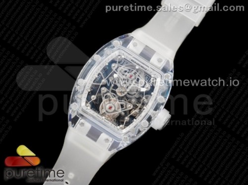 EUR공장 리차드밀 RM056-02 리얼투어빌론 스켈레톤무브 러버 _ RM056-02 Transparent Tourbillon EURF Best Edition Skeleton Dial on Rubber Strap