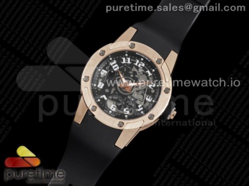 GREEN공장 리차드밀 RM63-01 로즈골드 크리스탈다이얼 러버 _ RM63-01 RG 'Green Maker' Best Edition Crystal Dial on Black Rubber Strap A23J