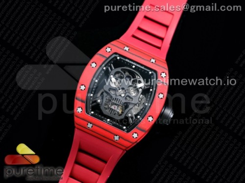 JB공장 리차드밀 RM052-01 레드베젤 스켈레톤다이얼 리얼투어빌론 레드러버 _ RM052-01 Tourbillon PVD Red Bezel JBF Best Edition Skeleton Dial on Red Rubber Strap