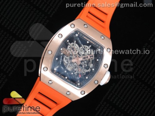 KV공장 RM035-02 로골 스켈레톤다이얼 오렌지러버 _ RM035-02 RG KVF Best Edition Skeleton Dial Black on Orange Rubber Strap MIYOTA8215