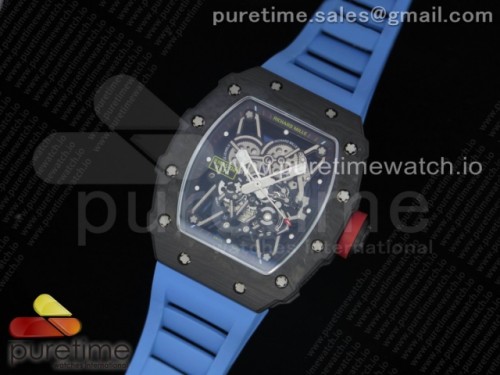 KV공장 V3 리차드밀 RM035-02 스켈레톤다이얼 블루러버 _ RM035-02 KVF Best Edition Skeleton Dial Red on Blue Rubber Strap MIYOTA8215 V3