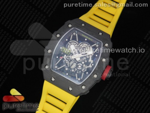 KV공장 V3 리차드밀 RM035-02 스켈레톤다이얼 옐로우러버 _ RM035-02 KVF Best Edition Skeleton Dial Red on Yellow Rubber Strap MIYOTA8215 V3