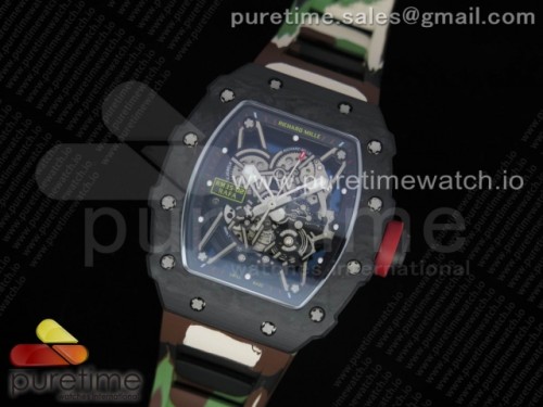 KV공장 V3 리차드밀 RM035-02 스켈레톤다이얼 카모러버 _ RM035-02 KVF Best Edition Skeleton Dial Red on Green Camouflage Rubber Strap MIYOTA8215 V3