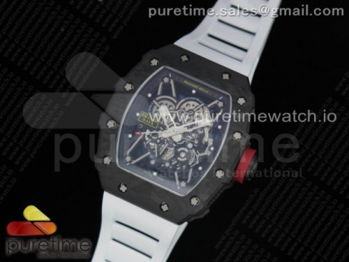 KV공장 V3 리차드밀 RM035-02 스켈레톤다이얼 화이트러버 _ RM035-02 KVF Best Edition Skeleton Dial Red on White Rubber Strap MIYOTA8215 V3