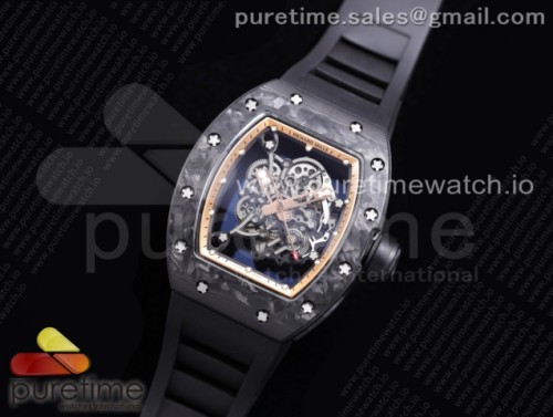 KV공장 V3 리차드밀 RM055 스켈레톤골드다이얼 블랙 블랙러버 _ RM055 NTPT KVF Best Edition Skeleton Dial Gold on Black Rubber Strap MIYOTA8215 V3