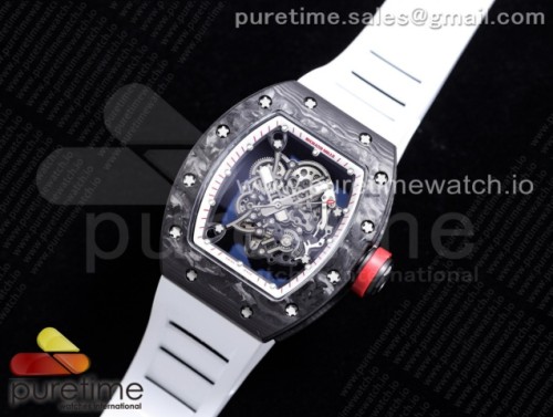 KV공장 V3 리차드밀 RM055 스켈레톤다이얼 레드크라운 화이트러버 _ RM055 NTPT KVF Best Edition Skeleton Dial Red Crown on White Rubber Strap MIYOTA8215 V3