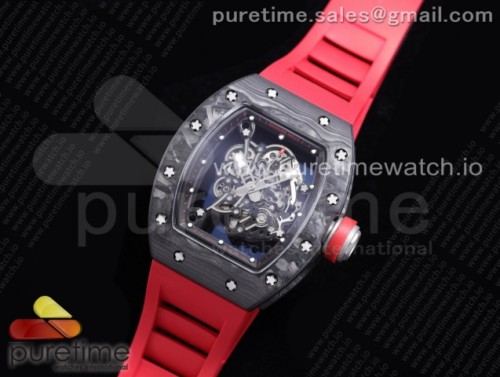 KV공장 V3 리차드밀 RM055 스켈레톤다이얼 블랙 레드크라운 레드러버 _ RM055 NTPT KVF Best Edition Skeleton Dial Black on Red Rubber Strap MIYOTA8215 V3