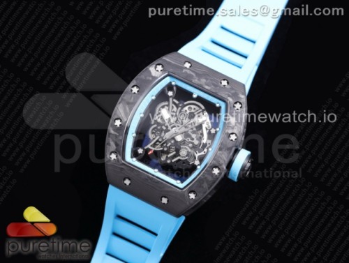 KV공장 V3 리차드밀 RM055 스켈레톤블루다이얼 블랙 블루러버 _ RM055 NTPT KVF Best Edition Skeleton Dial Blue on Blue Rubber Strap MIYOTA8215 V3