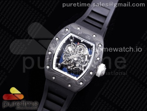 KV공장 V3 리차드밀 RM055 스켈레톤화이트다이얼 블랙 화이트크라운 블랙러버 _ RM055 NTPT KVF Best Edition Skeleton Dial White Crown on Black Rubber Strap MIYOTA8215 V33