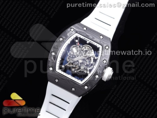 KV공장 V3 리차드밀 RM055 스켈레톤화이트다이얼 화이트크라운 화이트러버 _RM055 NTPT KVF Best Edition Skeleton Dial White Crown on White Rubber Strap MIYOTA8215 V3