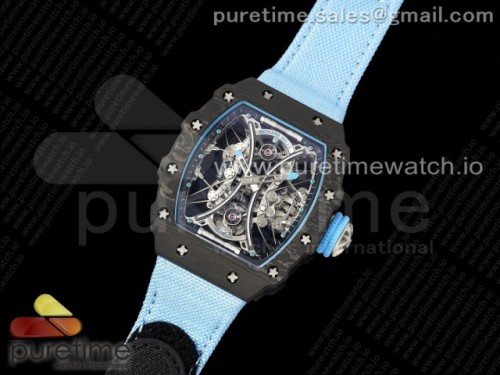 RM공장 리차드밀 투어빌론 카본 스켈레톤 RM53-02 Tourbillon Carbon RMF Best Edition Skeleton Dial on Blue Nylon Strap