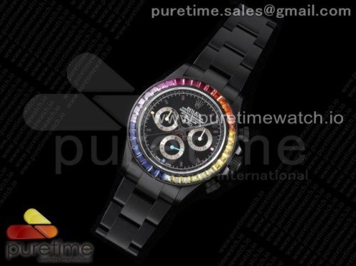 TW공장 롤렉스 데이토나 레인보우 블랙 MAD _ Rolex Daytona Rainbow Black 'MAD' PVD TWF Best Edition on PVD Bracelet A7750