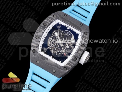 ZF공장 V3 RM035-02 NTPT 스켈레톤화이트다이얼 블루러버 _ RM035-02 Real NTPT ZF 11 Best Edition Skeleton White Dial on Blue Rubber Strap NH05A V3