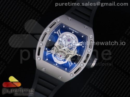 ZF공장 리차드밀 RM052 티타늄 리얼투어빌론 러버 _ RM052 Skull Titanium ZF 11 Best Edition Skeleton Dial on Black Rubber Strap NH05A