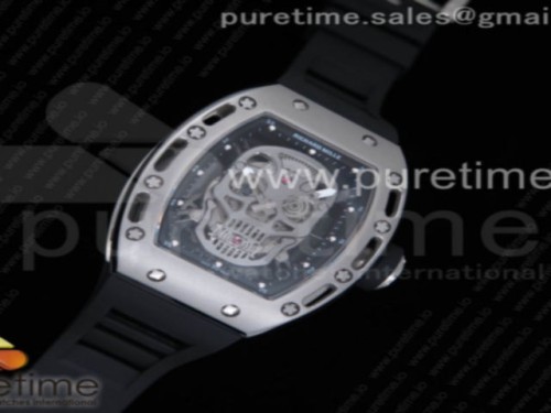 리차드밀 RM052 샌드 블라스트 스컬 다이얼 블랙 러버 스트랩 RM052 SS Sandblasted Skull Dial on Black Rubber Strap MIYOTA8215