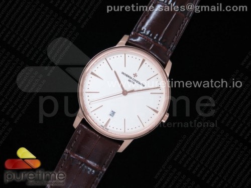 FK공장 바쉐론콘스탄틴 패트리모니 로즈골드 화이트다이얼 가죽스트랩 _ Patrimony Date RG FKF 11 Best Edition White Dial on Brown Leather Strap MIYOTA 9015