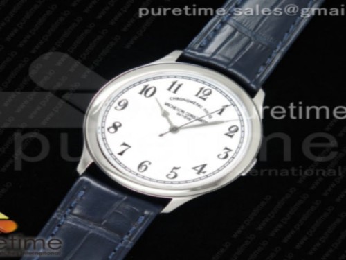GS공장 바쉐론콘스탄틴 히스토리크 스틸 화이트다이얼 블루가죽스트랩 Historiques Chronomètre Royal 1907 SS GSF Best Edition White Dial on Blue Leather Strap MIYOTA 9015