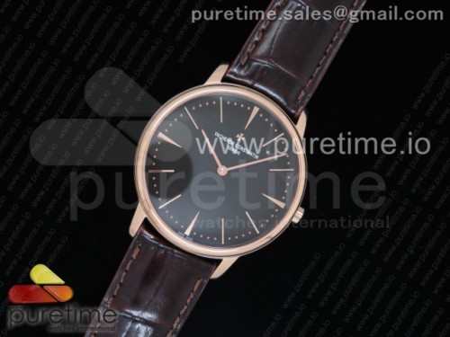 MK공장 바쉐론콘스탄틴 패트리모니 _ 가죽 Patrimony 81180 RG MKF 1_1 Best Edition Black Dial on Brown Leather MIYOTA 9039