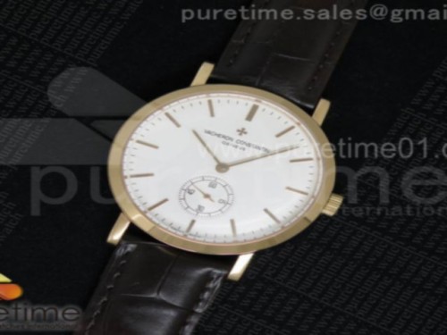 바쉐론 콘스탄틴 트레이디셔널넬 로즈골드 화이트 다이얼 브라운 레더 스트랩 Traditionnelle RG White Dial on Brown Leather Strap A4400