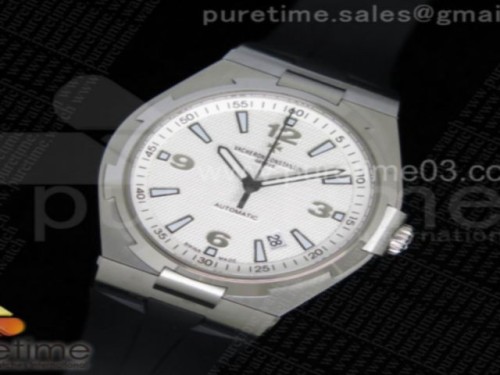 바쉐론콘스탄틴 오버시즈 화이트 텍스처드 다이얼 Overseas SS 1_1 Best Edition White Textured Dial on Black Rubber Strap MIYOTA9015