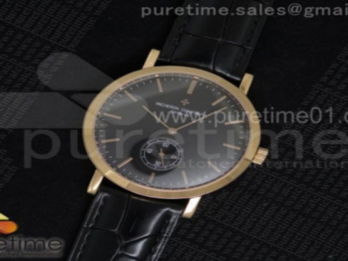 바쉐론콘스탄틴 트레이디셔널 로즈골드 블랙 다이얼 블랙 레더 스트랩 Traditionnelle RG Black Dial on Black Leather Strap A4400