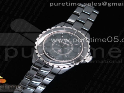KOR공장 샤넬 J12 33MM 여성용 블랙 세라믹 블랙 아라비안 인덱스 33mm KOR 1_1 Best Edition Black Korea Ceramic Black Dial Black Markers on Bracelet Swiss Quartz
