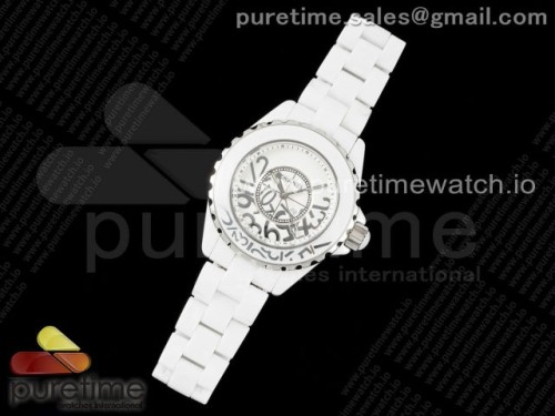 KOR공장 샤넬 J12 33MM 여성용 화이트 세라믹 랜덤 넘버 화이트 인덱스 J12 33mm KOR 1_1 Best Edition White Korea Ceramic Random Numbers White Dial on Bracelet Swiss Quartz
