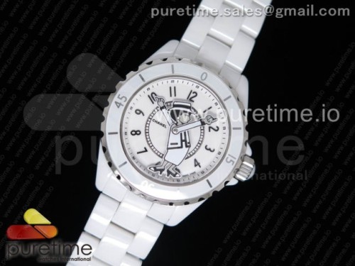 KOR공장 샤넬 J12 38MM J12 Mademoiselle Shanel 38mm KOR 1_1 Best Edition White Korea Ceramic White Dial on Bracelet A2824