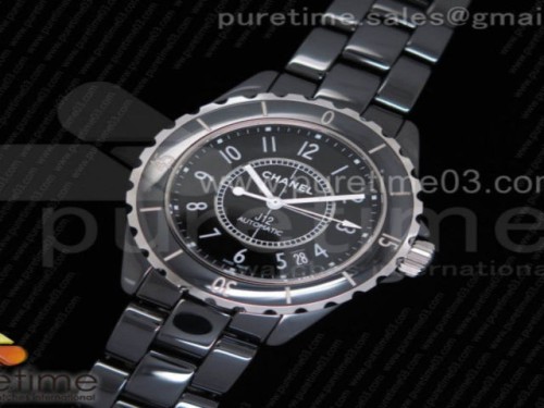 KOR공장 샤넬 J12 38MM 남성용 블랙 세라믹 아라비안 인덱스 J12 38mm KOR 1_1 Best Edition Black Korea Ceramic Black Dial on Bracelet A2892