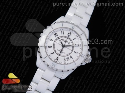 KOR공장 샤넬 J12 38MM 남성용 화이트 세라믹 아리비안 인덱스 J12 38mm KOR 1_1 Best Edition White Korea Ceramic White Dial on Bracelet A2892
