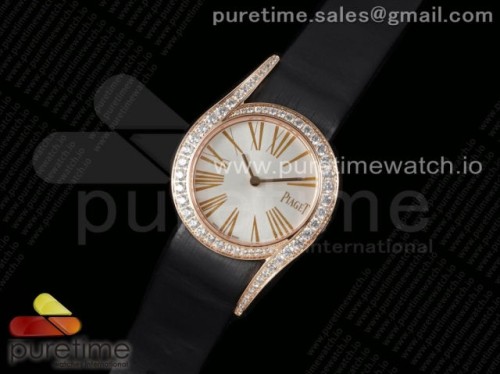 ZF공장 피아제 라임라이트 G0A45361 32MM 패브릭스트랩 _ Limelight Gala G0A45361 32mm RG ZF 11 Best Edition Silver Dial on Black Fabric Strap Siwss Quartz