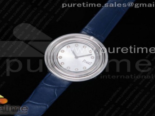 피아제 포제선 화이트 다이얼 블루 레더 스트랩 Possession Watch SS White Dial on Blue Leather Strap Jap Quartz Movement