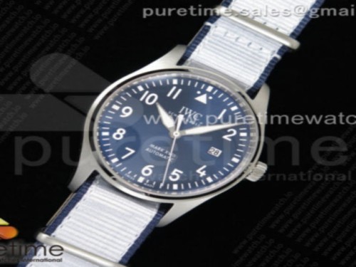 M+F공장 IWC 마크18 블루다이얼 화이트블루나일론스트랩 _ Mark XVIII IW327010 SS M+F 11 Best Edition Blue Dial on White Nylon Strap A35111 (Free Leather)