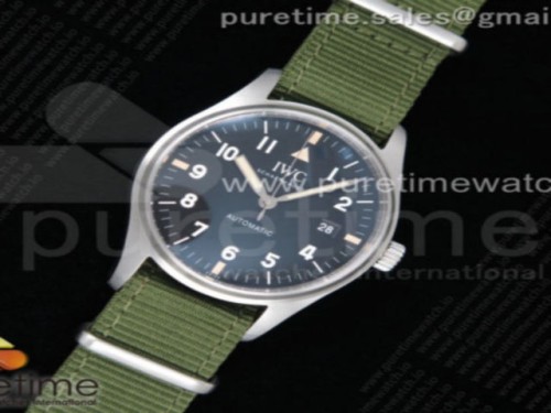 M+F공장 IWC 마크18 트리뷰트 마크 11 블랙다이얼 그린 나일론 _ Mark XVIII “TRIBUTE TO MARK XI” IW327007 M+F 11 Best Edition Black Dial on Green Nylon Strap A35111