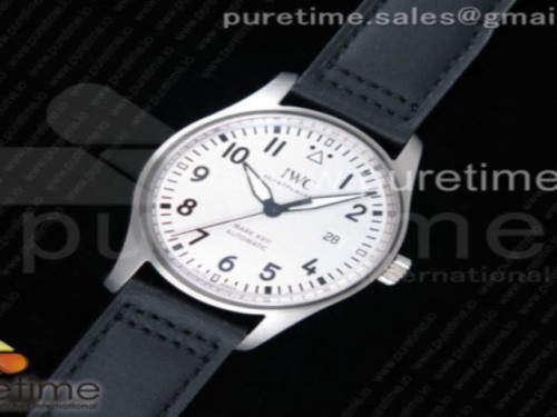 M+F공장 IWC 마크18 화이트다이얼 가죽스트랩 _ Mark XVIII IW327012 SS M+F 11 Best Edition White Dial on Black Leather Strap A35111 (Free Nylon Strap)