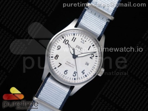 M+F공장 IWC 마크18 화이트다이얼 나일론스트랩 _ Mark XVIII IW327002 SS M+F 11 Best Edition White Dial on White Nylon Strap A35111 (Free Leather)