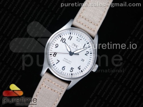 M+F공장 IWC 마크18 화이트다이얼 나일론스트랩 _ Mark XVIII IW327012 SS M+F 11 Best Edition White Dial on White Nylon Strap A35111 (Free Nylon Strap)