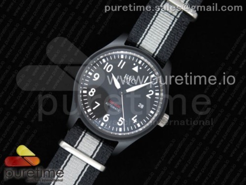 M+F공장 IWC 탑건 세라믹 블랙다이얼 블랙화이트나일론스트랩 _ Top Gun IW326901 Ceramic M+F 11 Best Edition Black Dial on BlackWhite Nylon Strap A2892