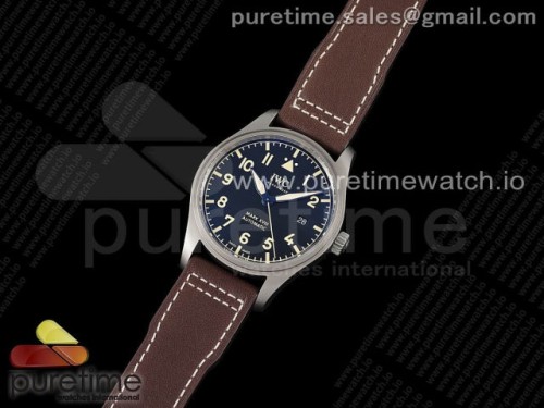 V7공장 IWC 마크18 티타늄 블랙다이얼 가죽 _ Mark XVIII IW327006 Titanium V7F 11 Best Edition Black Dial on Brown Leather Strap A2892
