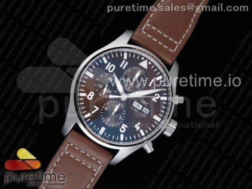 ZF공장 IWC 파일럿 크로노 377713 앙투안 드 센티 엑세베리 _ 가죽 Pilot Chrono IW377713 _ANTOINE DE SAINT EXUPÉRY_ ZF 1_1 Best Edition on Brown Leather Strap A7750