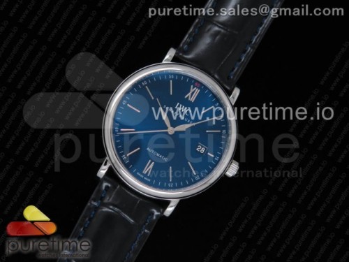 98K공장 IWC 포르토피노 Portofino Automatic SS 98KF 1_1 Best Edition Blue Dial on Black Leather Strap A2892