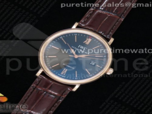 FK공장 IWC 포르토피노 스틸 로즈골드 그레이다이얼 가죽 _ Portofino Automatic RG FKF 11 Best Edition Gray Dial on Brown Leather Strap A2892