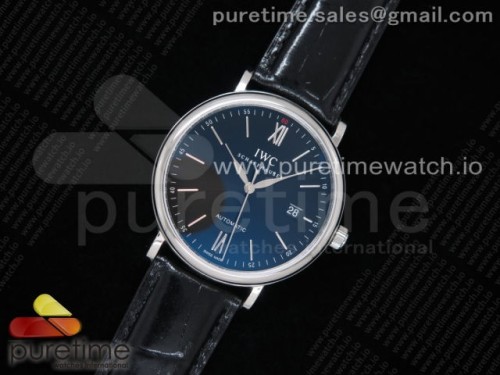 FK공장 IWC 포르토피노 스틸 블랙다이얼 가죽 _ Portofino Automatic SS FKF 11 Best Edition Black Dial on Black Leather Strap A2892